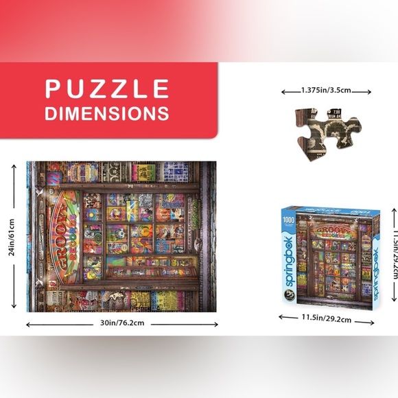 •Springbok 1000pc. ‘Groovy Records’ Puzzle EUC - Picture 2 of 7